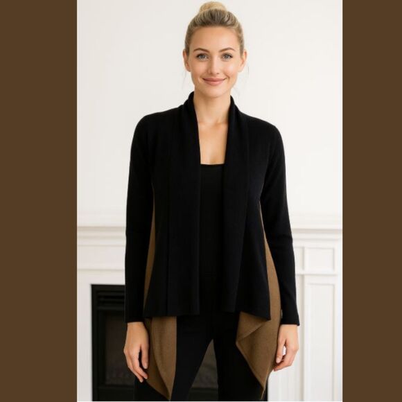 5CM Wool-Blend Black Cardigan - Picture 1 of 9